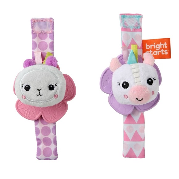 Pink and Purple Baby Wrist Rattles - Picture 1 of 3
